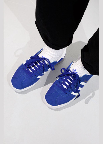 Синие демисезонные кроссовки мужские и женские adidas gazelle blue | адидас газель синие No Brand