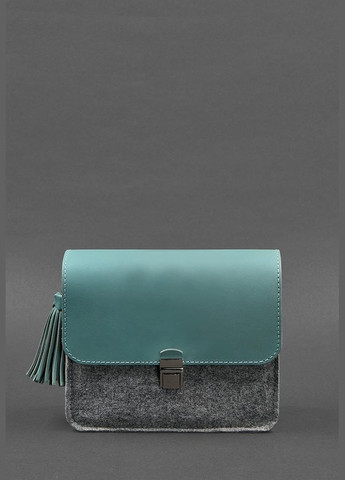 Фетрова жіноча бохо-сумка Лілу з шкіряними бірюзовими вставками (A-026366) BlankNote кросс-боди (327874110)