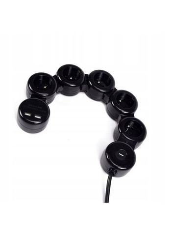 Гибкий сетевой фильтр SilverCrest 5 розеток 2 USB-A, 1,5м удлинитель переноска Silver Crest (368672406)