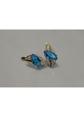 Серебряные серьги с золотыми пластинами Silver Style (366813754)