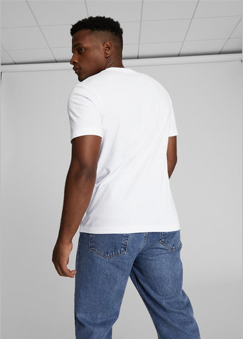 Белая футболка хлопковая с коротким рукавом Puma Essentials No. 1 Logo Tee
