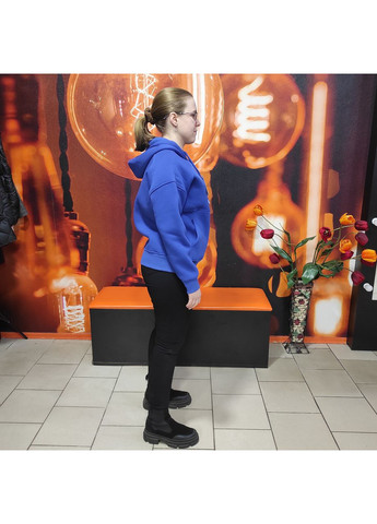 Толстовка женская теплая на флисе молния карманы М синяя AKSAN (354332011)