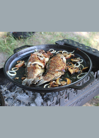 Крышка-сковорода чугунная Ø 400 мм с подставкой Brizoll (322732330)