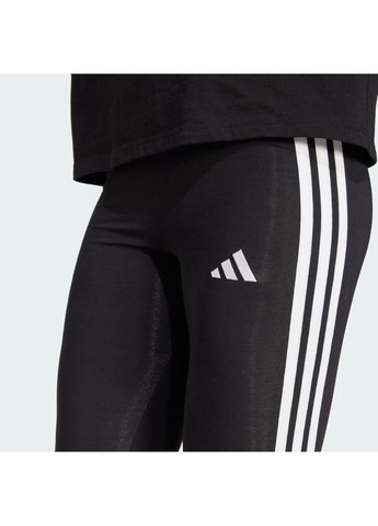 Черные демисезонные спортивные леггинсы из хлопка adidas