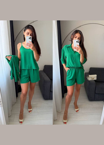 💕Костюм трійка (сорочка+майка+шорти) No Brand (341999500)