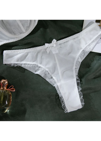 Білий демісезонний жіночий комплект білизни бюстгальтер та трусики в сіточку No Brand Білизна жіноча