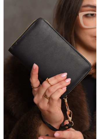 Кошелек женский из экокожи черного цвета Let's Shop (370705637)