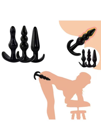 Анальна пробка силіконова мʼяка, стимулятор анальний, інтимні іграшка чорна No Brand (313241158)