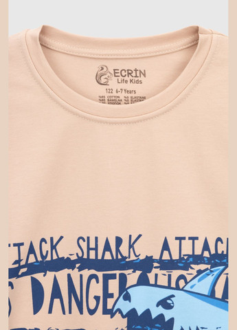 Бежевая летняя футболка Ecrin