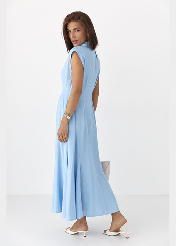 Блакитна сукня-поло з клинами Lurex