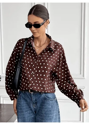 Коричнева блуза SHEIN