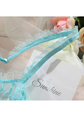Бирюзовый демисезонный нижнее белье женское бирюзовое с поясом для чулок. женский комплект белья для страстных чувств. секс белье прозрачное No Brand