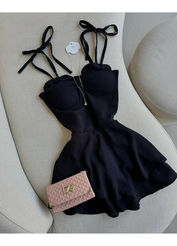 Оливкова (хакі) повсякденний жіноча сукня на бретелях з об’ємною спідницею з пишною спідницею Україна однотонна