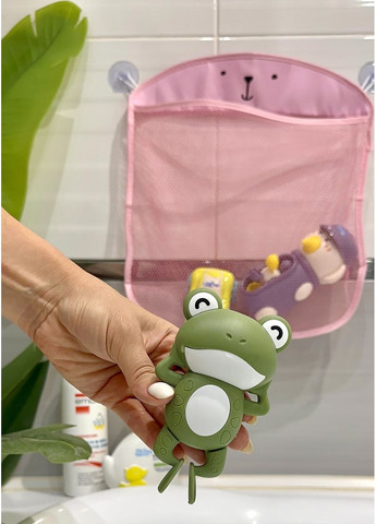 Сітка-органайзер для іграшок у ванну із присосками, рожевий, дизайн зайчик No Brand (364553171)