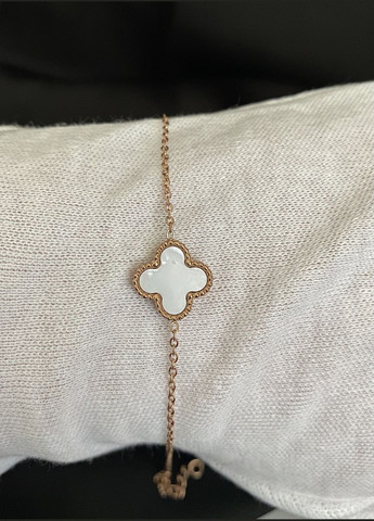 Браслет Конюшина двосторонній золотого кольору замок карабін 32611 No Brand (335817592)