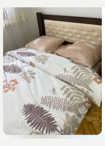 Постельное белье бязь натуральный хлопок 100% ранфорс Семейный Коричневый с белым 150 х 220 (24585213-03) No Brand (348094799)