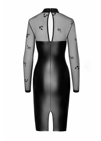 Чорна плаття noir f310 sublime wetlook and flocked mesh midi dress - 3xl Handmade