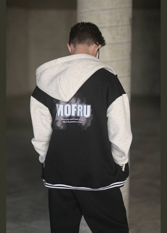 Черный зимний костюм на флисе оверсайз popluzhnaya