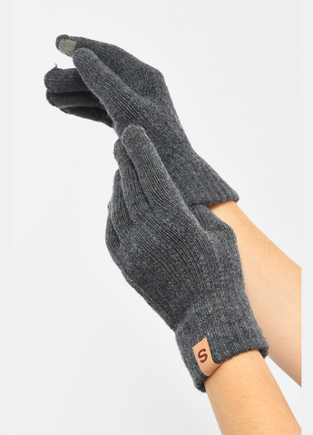 Перчатки женские темно-серого цвета утепленные Let's Shop (304971640)