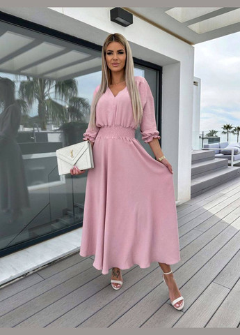 Пудрова святковий сукня No Brand однотонна