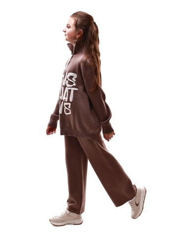 Бежевый зимний костюм брючный для девочки подростка M@C