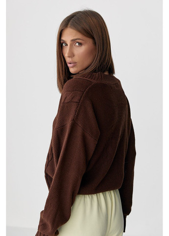 Коричневый демисезонный кардиган No Brand