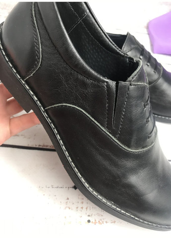 Черные туфли детские для мальчика черный (961) на резинке Jordan