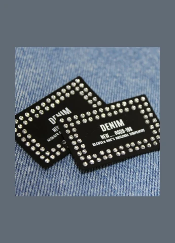 Нашивка з акриловим камінням "Denim" чорного кольору (7373) No Brand (335812768)