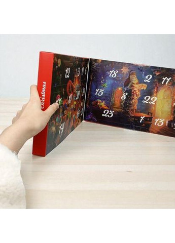 Адвент-календарь 24 окошка, резиновые фигурки, текстильные гномики, стоячие елки, в коробке МІС (368771515)