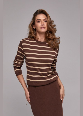 Коричневий демісезонний джемпер у смужку з віскози та бамбука (2800) Triko Bakh