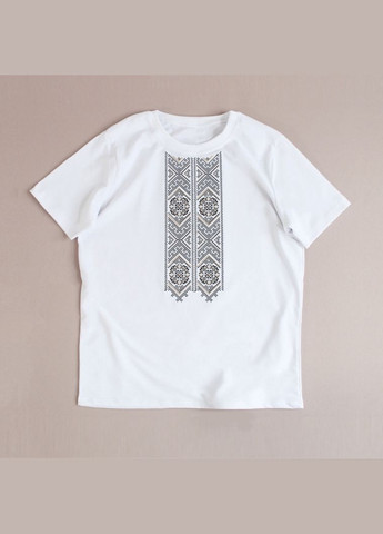 Женская вышитая футболка с цветочным орнаментом. Ladan - (301026342)