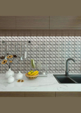 Самоклеящаяся алюминиевая плитка серебро со стразами 300х300х3мм SW-00001325 (D) Sticker Wall (327089318)