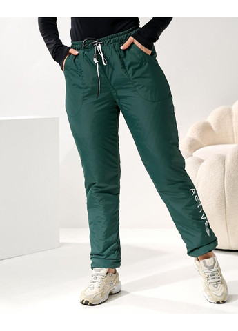 Жіночі утеплені штани з плащової тканини на синтепоні No Brand (372970648)