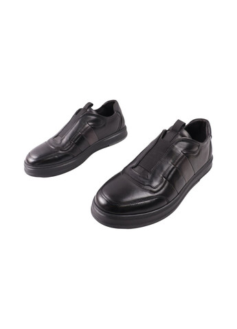 Чорні кеди чоловічі чорні натуральна шкіра Anemone 273-24DTS