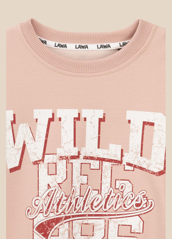 LAWA світшот з принтом для дівчинки p-gb02313 152 см shop (2000999143915) рожевий повсякденний бавовна, поліестер, лайкра