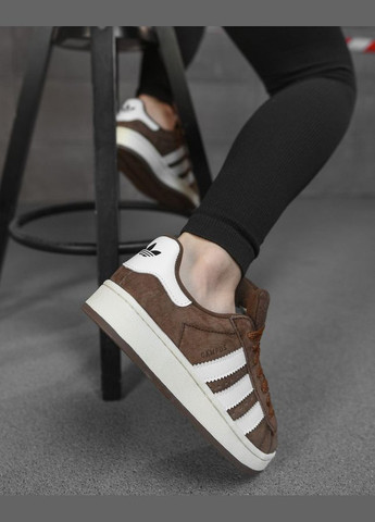 Стильные мужские кроссовки Adidas Campus коричневые No Brand коричневые демисезоны (318683773)