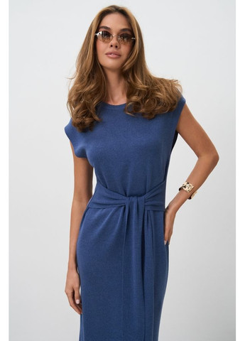 Синее повседневный женское платье удлиненное прямого силуэта (2869) Triko Bakh