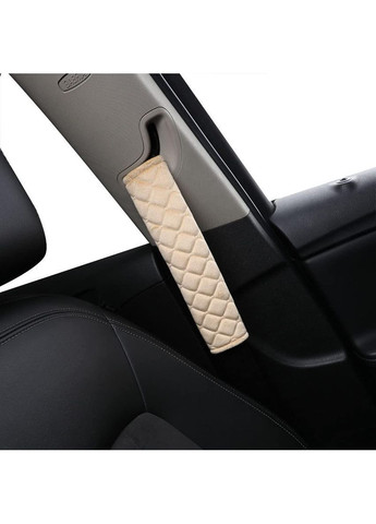 Мʼяка накладна на ремінь безпеки універсальні 2 штуки, захисний чохол на пасок в авто 26 x 6 см Бежевий No Brand (361669434)