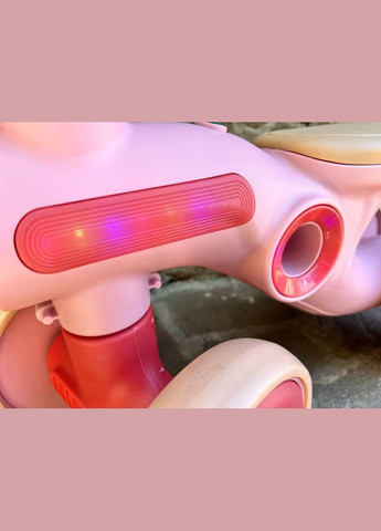 Велобег детский 4-х колесный JOY TL-89-367 пластиковая рама, свет, озвучено на украинском Розовый Corso (327217188)