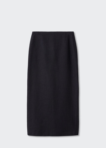 Спідниця міді максі чорна з тканини рамі Mango (336873273)