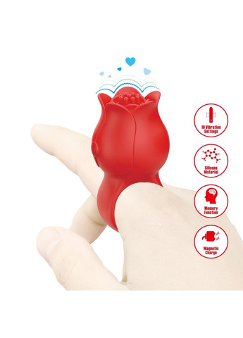 Насадка, що вібрує, на палець PRETTY LOVE JAE квітка, червона No Brand (360888067)