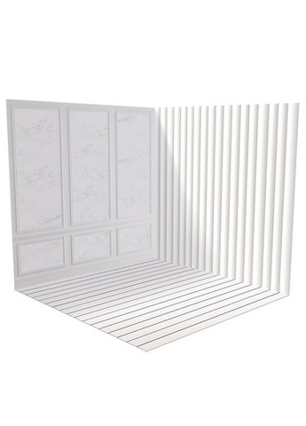 Виниловый фотофон 3D для съёмки, классическая панель и белая рейковая стена, пол белая доска, 70×70 см, №58352 PhotoVinyl (354369057)