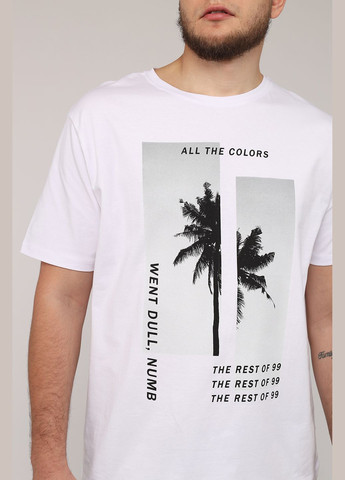 Белая футболка с коротким рукавом мужская цвет белый цб-00270039 Yuki