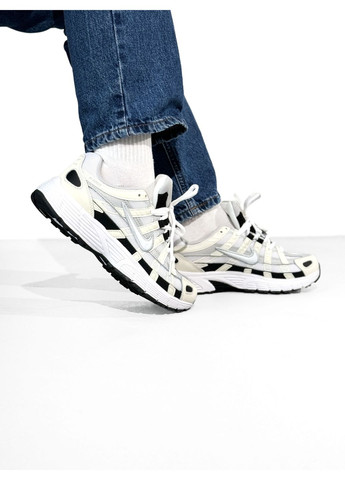 Чорні Осінні кросівки чоловічі nike p-6000 white / beige / black найк п-6000 No Brand