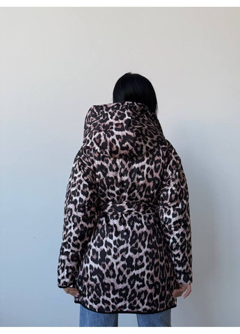 Темно-коричнева зимня курточка з паском зимова двостороння,з капюшоном,плащівка еммі,250 силікон Україна