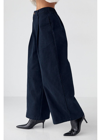 Котонові штани-палаццо зі складками Lurex (370395940)