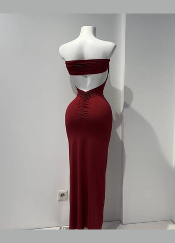 Красное вечернее платье футляр No Brand однотонное