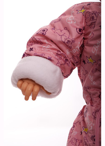 Человечек на флисе для девочки звездочка с принтом мишка baby розовый 80 см (45047) BABYKROHA (297198001)