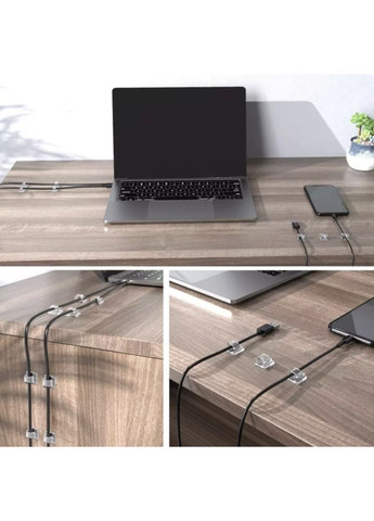 Органайзер Фіксатор кабелю тримач для дроту самоклеючий кабель 3M 10 шт WCL-1258 Білий Captain (365254201)