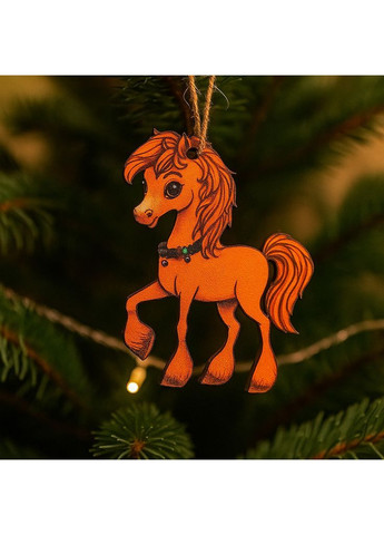 Декоративная игрушка-декор Лошадка 6х7 см Оранжевый (DN-887) Luxyart (368290336)